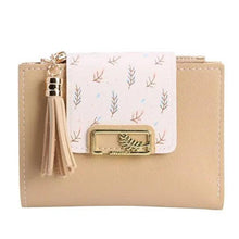 Load image into Gallery viewer, Women Pink PU Leather Short Wallet Trendy New Fashion  Vintage Mini Purses Cute Feather Design Wallets
