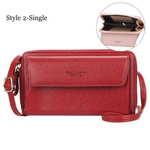 Load image into Gallery viewer, Women Pu Leather Double Layer Large Portable Crossbody Capacity Card Holders Handbags - Trendy Portable Crossbody Handbags
