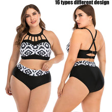 将图片加载到图库查看器，Women Push Up Bikini Sets Swimwear Women Swimsuit  Plus Larges Size Bathing Swimming  Suits Beachwear Women's Swimsuits Halter Push Up Bikini Two Piece Bathing Suits Women Plus Size Bikini
