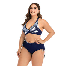 将图片加载到图库查看器，Women Push Up Bikini Sets Swimwear Women Swimsuit  Plus Larges Size Bathing Swimming  Suits Beachwear Women's Swimsuits Halter Push Up Bikini Two Piece Bathing Suits Women Plus Size Bikini
