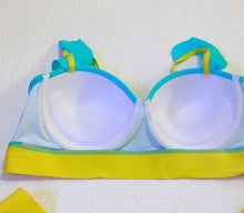将图片加载到图库查看器，Women Push Up Bikini Women Neon Bandage Swimwear Women Patchwork Bikini Swimsuit 2 Piece  Cutout Molded Push Up Bathing Suit Ruffle Hook Closure Bikini Set Two Piece Bathing Suit
