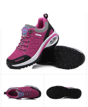 将图片加载到图库查看器，Women Running Air Cushion Athletic Sneakers Walking Breathable Sport Lace Up Hight Platform Casual Shoes Womens Mesh Sneakers Fashion Tennis Breathable Walking Gym Work Shoes
