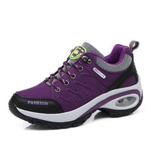 将图片加载到图库查看器，Women Running Air Cushion Athletic Sneakers Walking Breathable Sport Lace Up Hight Platform Casual Shoes Womens Mesh Sneakers Fashion Tennis Breathable Walking Gym Work Shoes
