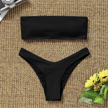 将图片加载到图库查看器，Women's Bikini High Waist Tummy Control Two Piece Swimsuit Swimwear Girl Beach Bathing Suit Woman Fashion Swimwear Padded High Waist Cheeky Bathing Suit
