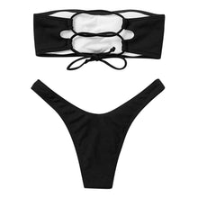 将图片加载到图库查看器，Women's Bikini High Waist Tummy Control Two Piece Swimsuit Swimwear Girl Beach Bathing Suit Woman Fashion Swimwear Padded High Waist Cheeky Bathing Suit
