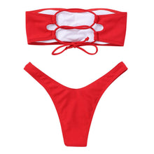 将图片加载到图库查看器，Women's Bikini High Waist Tummy Control Two Piece Swimsuit Swimwear Girl Beach Bathing Suit Woman Fashion Swimwear Padded High Waist Cheeky Bathing Suit
