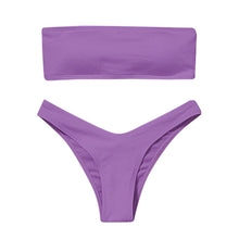 Load image into Gallery viewer, Women's Bikini Two Piece Swimsuit Swimwear  Beach Bathing Suit Woman Two-Piece Strapless Padded High Cut Bandeau Bathing Suit Swimwear
