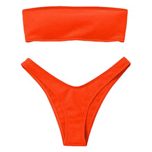 Load image into Gallery viewer, Women's Bikini Two Piece Swimsuit Swimwear  Beach Bathing Suit Woman Two-Piece Strapless Padded High Cut Bandeau Bathing Suit Swimwear
