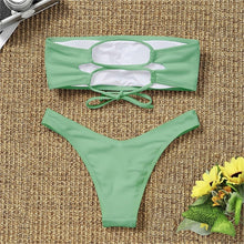 Load image into Gallery viewer, Women's Bikini Two Piece Swimsuit Swimwear  Beach Bathing Suit Woman Two-Piece Strapless Padded High Cut Bandeau Bathing Suit Swimwear
