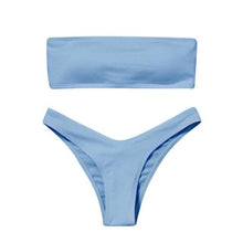 Load image into Gallery viewer, Women's Bikini Two Piece Swimsuit Swimwear  Beach Bathing Suit Woman Two-Piece Strapless Padded High Cut Bandeau Bathing Suit Swimwear
