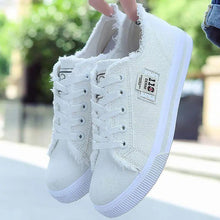 Load image into Gallery viewer, Women's Blue Canvas Sneakers Breathable Classic Summer Denim Stylish Fashion Women Sneakers
