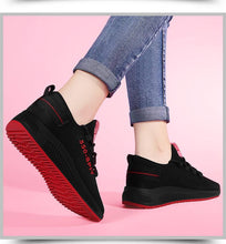 将图片加载到图库查看器，Women's Breathable Non-slip Platform Fashion Autumn New Casual Running Shoes Black Sneakers Lightweight Mesh Tennis Sneaker Fashion Athletic Walking Shoes
