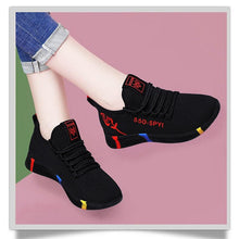 将图片加载到图库查看器，Women's Breathable Non-slip Platform Fashion Autumn New Casual Running Shoes Black Sneakers Lightweight Mesh Tennis Sneaker Fashion Athletic Walking Shoes
