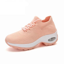 将图片加载到图库查看器，Women's Casual Chunky Sneakers Platform Walking Shoes Fashion Knited Casual Walking Shoes Sock Sneakers Slip On Mesh Air Cushion Comfortable Easy Shoes
