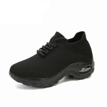 将图片加载到图库查看器，Women's Casual Chunky Sneakers Platform Walking Shoes Fashion Knited Casual Walking Shoes Sock Sneakers Slip On Mesh Air Cushion Comfortable Easy Shoes
