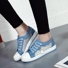 Load image into Gallery viewer, Women's Casual Shoes Summer Fashion Low Top Women's Sneakers Breathable Mesh Low Casual Canvas Shoes Lace-up Classic Shoes Comfortable Tennis Shoes For Walking
