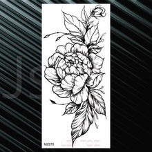 Load image into Gallery viewer, Women's Fashion Flower Temporary Tattoos Sticker Fake Rose Waterproof Large Realistic Black Colorful Flowers Tattoos
