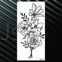 Load image into Gallery viewer, Women's Fashion Flower Temporary Tattoos Sticker Fake Rose Waterproof Large Realistic Black Colorful Flowers Tattoos
