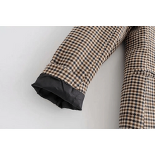 将图片加载到图库查看器，Women's Fashionable Office Wear Double Breasted Plaid Blazer Coat Vintage Long Sleeve Pockets Female Outerwear Chic Tops
