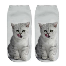 将图片加载到图库查看器，Women's Funny Animal Cute 3D Print Kitten Socks Women Ankle Socks Unisex Socks Fashion Socks Cartoon Cat Fashion Style Casual Boat Socks For Men And Women
