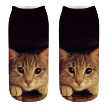 将图片加载到图库查看器，Women's Funny Animal Cute 3D Print Kitten Socks Women Ankle Socks Unisex Socks Fashion Socks Cartoon Cat Fashion Style Casual Boat Socks For Men And Women
