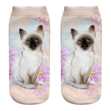 将图片加载到图库查看器，Women's Funny Animal Cute 3D Print Kitten Socks Women Ankle Socks Unisex Socks Fashion Socks Cartoon Cat Fashion Style Casual Boat Socks For Men And Women
