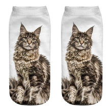 将图片加载到图库查看器，Women's Funny Animal Cute 3D Print Kitten Socks Women Ankle Socks Unisex Socks Fashion Socks Cartoon Cat Fashion Style Casual Boat Socks For Men And Women
