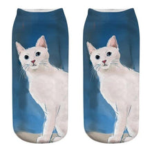 将图片加载到图库查看器，Women's Funny Animal Cute 3D Print Kitten Socks Women Ankle Socks Unisex Socks Fashion Socks Cartoon Cat Fashion Style Casual Boat Socks For Men And Women
