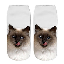 将图片加载到图库查看器，Women's Funny Animal Cute 3D Print Kitten Socks Women Ankle Socks Unisex Socks Fashion Socks Cartoon Cat Fashion Style Casual Boat Socks For Men And Women
