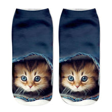 将图片加载到图库查看器，Women's Funny Animal Cute 3D Print Kitten Socks Women Ankle Socks Unisex Socks Fashion Socks Cartoon Cat Fashion Style Casual Boat Socks For Men And Women
