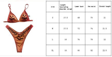 将图片加载到图库查看器，Women’s Funny Printed 2Pcs Bikini Suits Women's Scalloped Triangle Bikini Print Bottom Two Piece Swimsuit Deep V-neck Detachable Breast Pad Sling Tops with Triangle Bottoms Swimsuits

