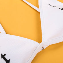 将图片加载到图库查看器，Women’s Funny Printed 2Pcs Bikini Suits Women's Scalloped Triangle Bikini Print Bottom Two Piece Swimsuit Deep V-neck Detachable Breast Pad Sling Tops with Triangle Bottoms Swimsuits
