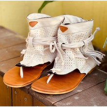 Load image into Gallery viewer, Women's Sandals Retro Ladies Flip Flops Clip Toe Vintage Black Boots Casual Fashion Summer Woman Clip Toe Vintage Boots Casual Tassel Rome Fashion Summer Comfortable Woman Shoes
