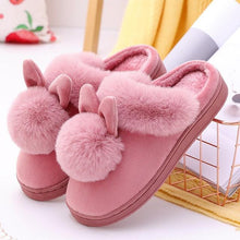 Load image into Gallery viewer, Women's Shoes Rabbit Ear Floor Indoor Cotton Slippers Winter Autumn Shoes Women Non-Slip Thick Bottom House Animal Slippers For Women Mens Winter Warm Memory Foam Cartoon Home Slippers
