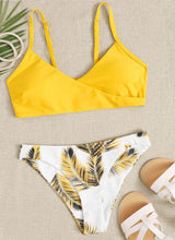 将图片加载到图库查看器，Women's Swimsuit Bikini Swimwear Floral Random Print Bikini Set Push-Up Bikinis Swim Suit Female Beachwear Swim Women Swimsuits Halter Push Up Bikini Two Piece Bathing Suits For Women
