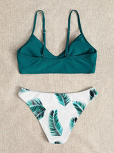 将图片加载到图库查看器，Women's Swimsuit Bikini Swimwear Floral Random Print Bikini Set Push-Up Bikinis Swim Suit Female Beachwear Swim Women Swimsuits Halter Push Up Bikini Two Piece Bathing Suits For Women
