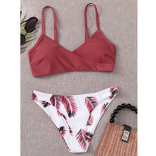 将图片加载到图库查看器，Women's Swimsuit Bikini Swimwear Floral Random Print Bikini Set Push-Up Bikinis Swim Suit Female Beachwear Swim Women Swimsuits Halter Push Up Bikini Two Piece Bathing Suits For Women
