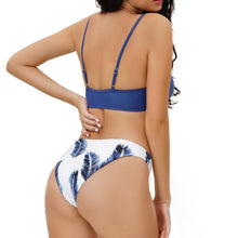 将图片加载到图库查看器，Women's Swimsuit Bikini Swimwear Floral Random Print Bikini Set Push-Up Bikinis Swim Suit Female Beachwear Swim Women Swimsuits Halter Push Up Bikini Two Piece Bathing Suits For Women
