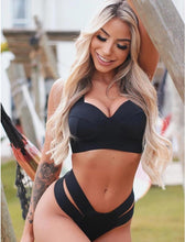 将图片加载到图库查看器，Women's Swimsuits Swimwear Patchwork Bikini Woman Push up Bikinis Swimsuit Bathing Suits Women Rave Neon Patchwork Bikini Swimsuit 2 Piece Cutout Molded Push Up Bathing Suit
