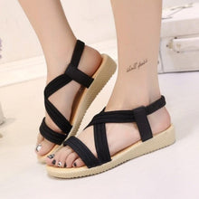 将图片加载到图库查看器，Women Sandals Breathable Comfort Walking Shoes Heels Summer Platform Sandal Casual Comfortable Sandals For Women Ankle Elastic Lightweight Soft Modern Beach Sandals
