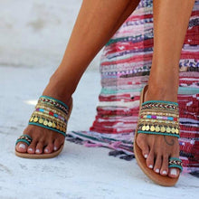 将图片加载到图库查看器，Women Sandals Flip-Flops Handmade Style Flip Flop Sandals Streetwear Fashion Shoes Women Flat Clip Toe Casual Floral Beach Flip Flop Comfy Shoes Summer Elegant Toe Ring Sandals
