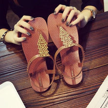 Load image into Gallery viewer, Women Sandals Flip Flops Summer Flat Shoes Woman Sandals Beach Flat Sandals T-Strap Sandals Strappy Flip Flop Sandal Flat Slide Casual Summer Beach Thong Slipper
