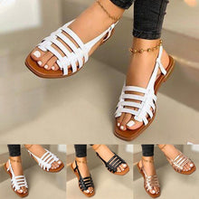 Load image into Gallery viewer, Women Sandals Summer Hollow Out Shoes Open Toe Beach Flats Ladies Footwear Strappy Flat Sandals Adjustable Casual Sandal With Open Toe Slingback Elegant Sandals

