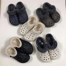 Load image into Gallery viewer, Women Sandals Winter Hole Slippers Outside Shoes For Women Slippers For Home Men's and Women's Classic Lined Clog Warm And Fuzzy Slippers Fur Lined Clogs Winter Garden Shoes Warm House Slippers
