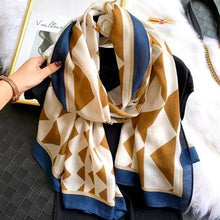 Load image into Gallery viewer, Women Scarf Leopard Print Cotton Large Size Scarfs For Winter Shawls Winter Warm Casual Wear For Women Lovely Floral Tassel Cotton ab Shawls Lady Silk Wraps Scarves

