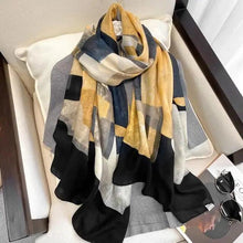 Load image into Gallery viewer, Women Scarf Leopard Print Cotton Large Size Scarfs For Winter Shawls Winter Warm Casual Wear For Women Lovely Floral Tassel Cotton ab Shawls Lady Silk Wraps Scarves
