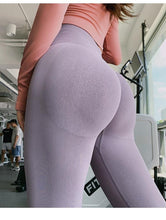 将图片加载到图库查看器，Women Seamless Yoga Pants High Waist Sports Gym Leggings Soft Elastic Women’s Leggings Seamless Shaping High-Waist Control Leggings Push Up Female Fitness Leggings Slim Workout Leggings
