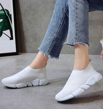 将图片加载到图库查看器，Women Slip On White Sneakers Vulcanize Shoes Super Light Women Casual Breathable Walking Shoes Lightweight Running Shoes Mesh Workout Casual Espadrilles Sports Sneakers
