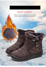 Load image into Gallery viewer, Women Snow Boots Warm Short Fur Plush Winter Ankle Boots Zip Comfort Warm Shoes Anti-Slip Fur Lined Ankle Short Boots Waterproof Slip On Outdoor Lightweight Shoes
