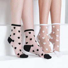 Load image into Gallery viewer, Women Socks New Fashion Long Transparent Cute Heart Thin Socks Female Summer Casual Sweet Funny Socks Stylish Ankle Socks For Women
